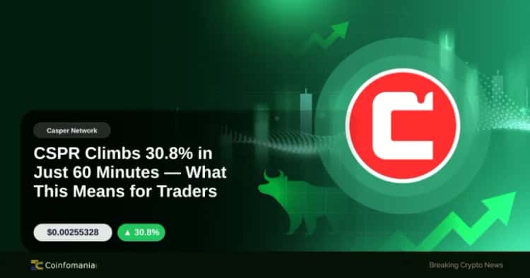 CSPR Climbs 30.8% in Just 60 Minutes — What This Means for Traders