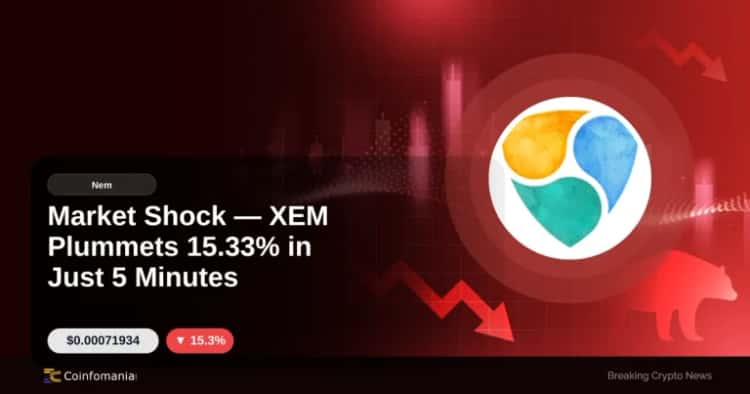 Market Shock — XEM Plummets 15.33% in Just 5 Minutes