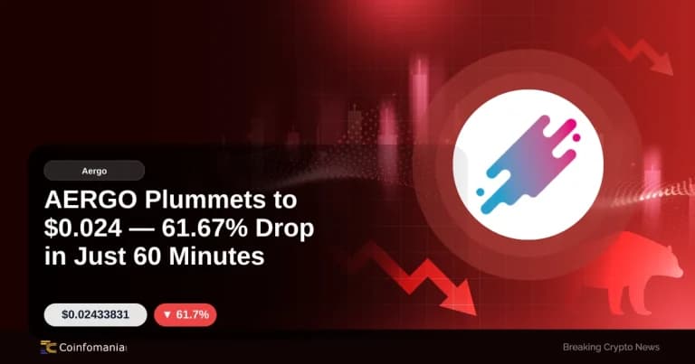AERGO Plummets to $0.024 — 61.67% Drop in Just 60 Minutes