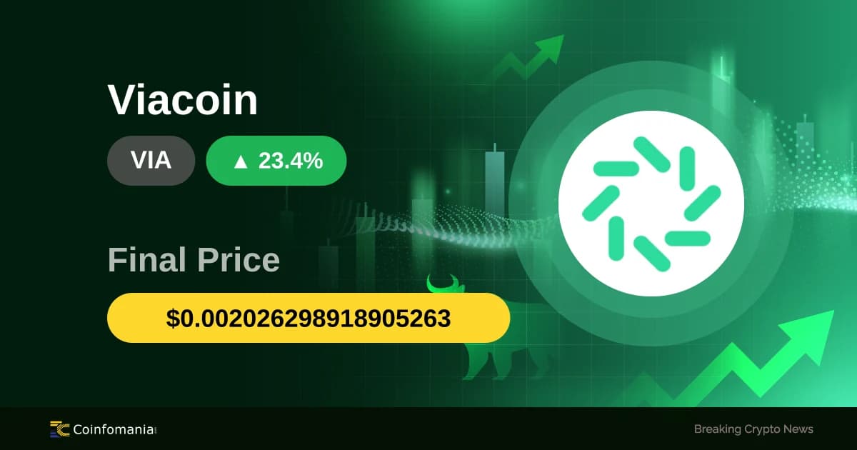 ارتفاع سعر VIA بنسبة 23.45% في دقائق — المتداولون يتفاعلون مع نشاط الحيتان