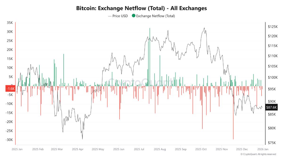 Bitcoin Exchange Netflow (Total) - All Exchanges