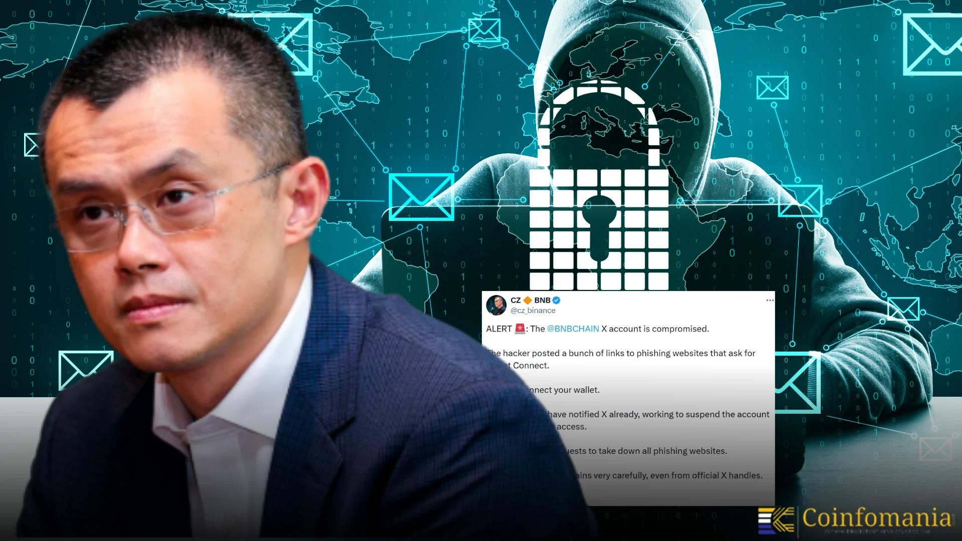 BNB Chain’s Official X Account Hacked, CZ Warns of Phishing Links