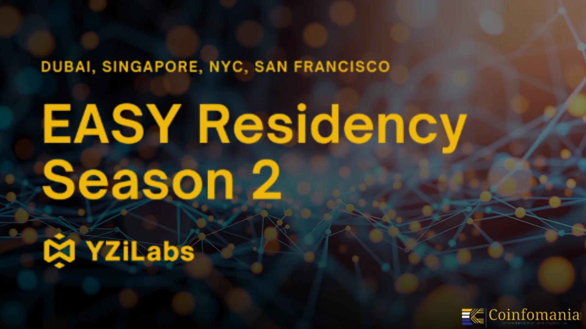 YZi Labs Launches Season 2 of EASY Residency Targeting Web3, AI, and Biotech