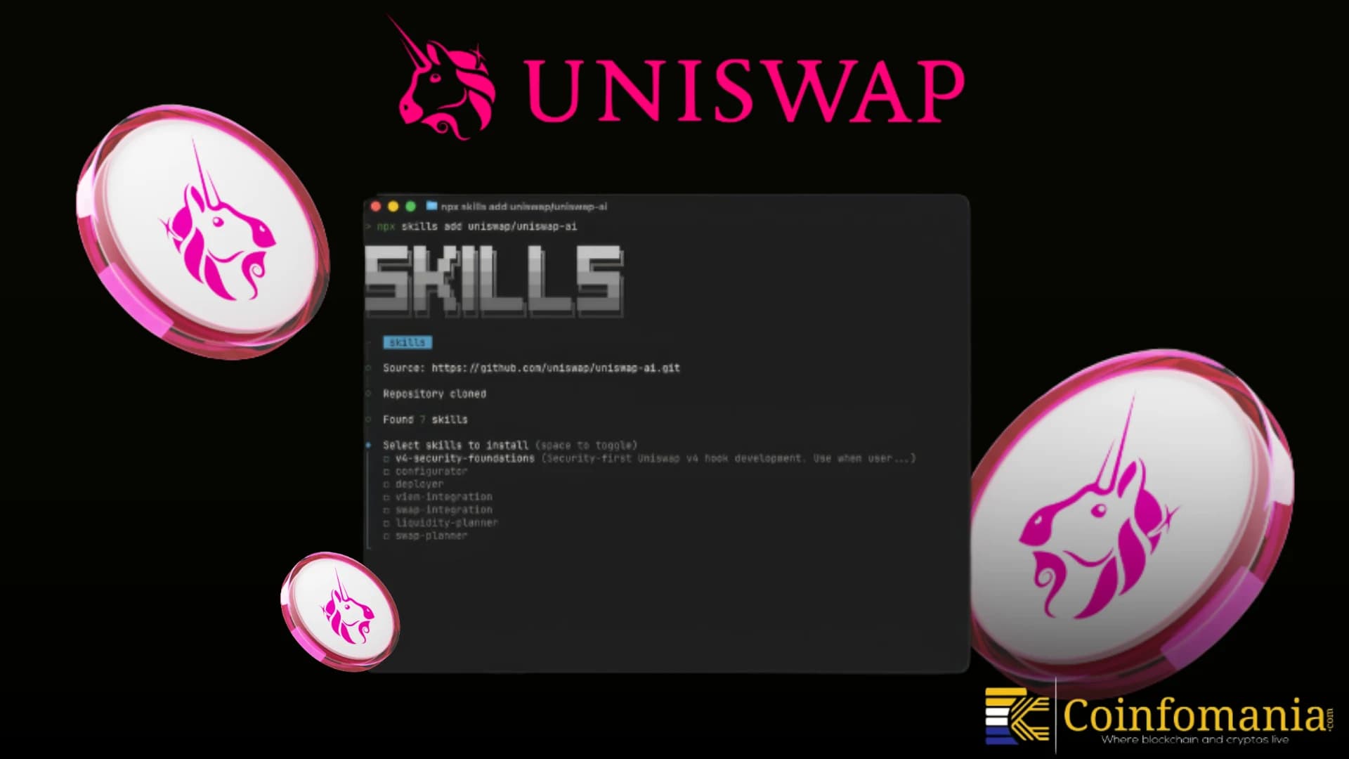 Uniswap Launches Seven AI Agent Skills for Onchain Trading