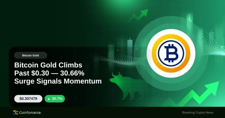 Bitcoin Gold Climbs Past $0.30 — 30.66% Surge Signals Momentum