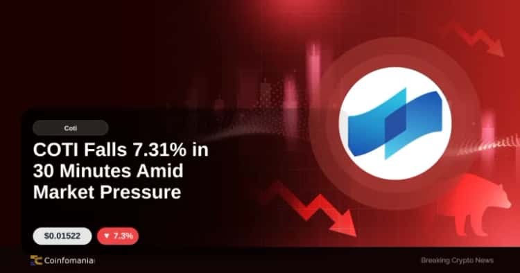 COTI Falls 7.31% in 30 Minutes Amid Market Pressure