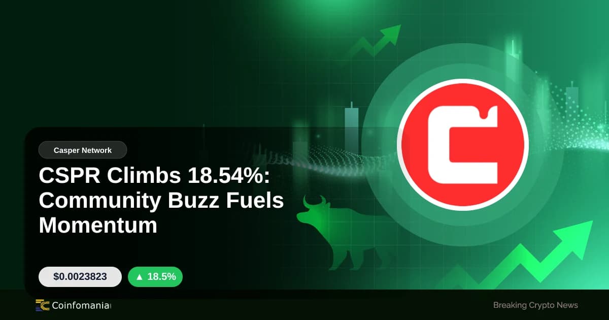 CSPR Climbs 18.54%: Community Buzz Fuels Momentum