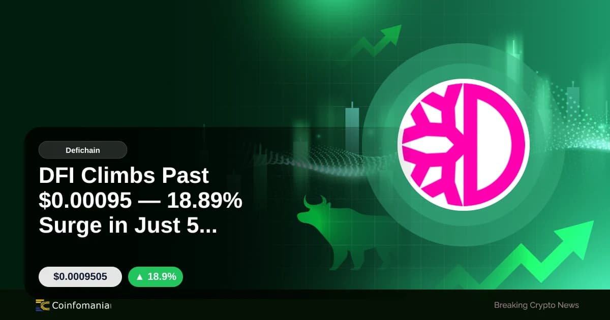 DFI Climbs Past $0.00095 — 18.89% Surge in Just 5 Minutes