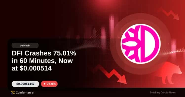 DFI Crashes 75.01% in 60 Minutes, Now at $0.000514