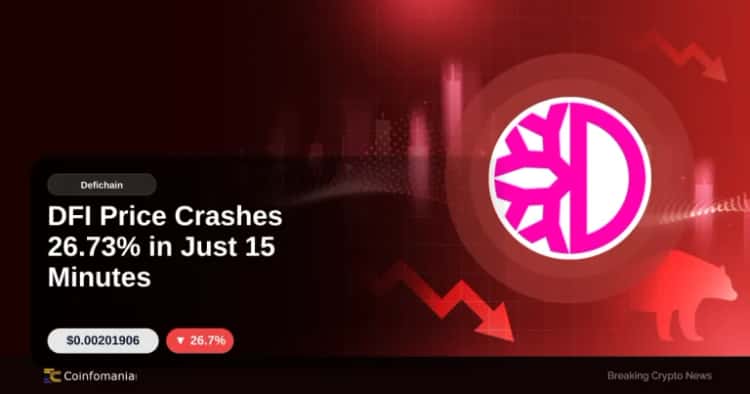 DFI Price Crashes 26.73% in Just 15 Minutes