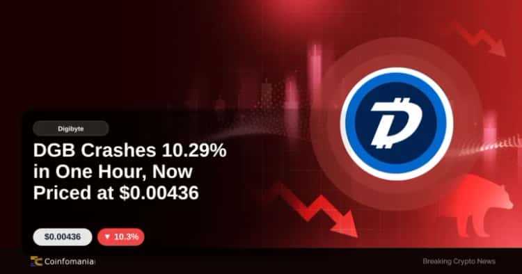 DGB Crashes 10.29% in One Hour, Now Priced at $0.00436