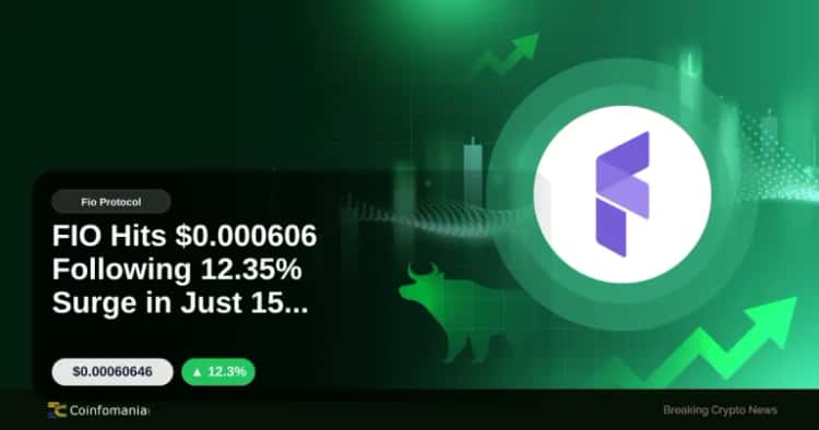FIO Hits $0.000606 Following 12.35% Surge in Just 15 Minutes