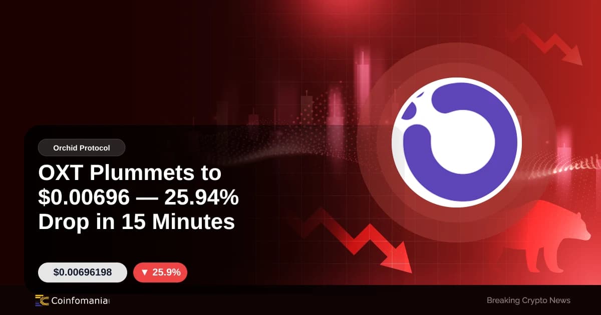 OXT chute à 0,00696 $ — Baisse de 25,94 % en 15 minutes