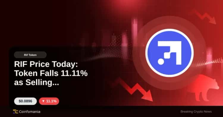 RIF Price Today: Token Falls 11.11% as Selling Intensifies