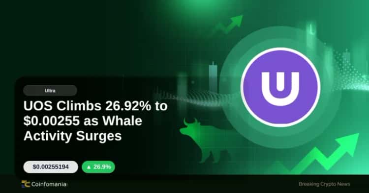 UOS Climbs 26.92% to $0.00255 as Whale Activity Surges